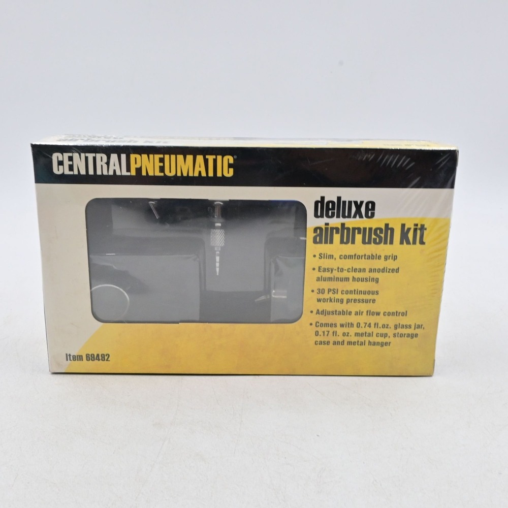 Central Pneumatic Deluxe Airbrush Kit Item 69492 Painting Art Supplies Sealed
